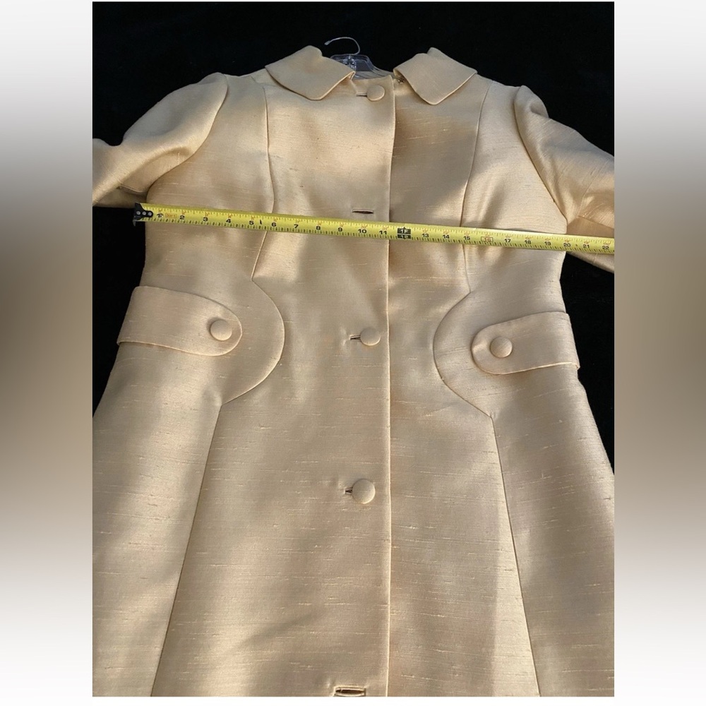 Vintage 1960s Ivory Silk Dress & Coat Set Jackie O Style Nordstrom Designer - Picture 10 of 16